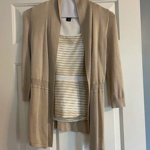 White House Black Market Top and a cardigan set. Brand new condition!